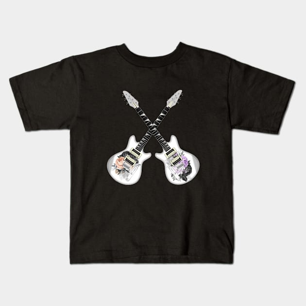 Guitars and roses Kids T-Shirt by allthumbs